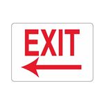 EXIT Left Arrow (Red Text on White) 10"x14" Sign